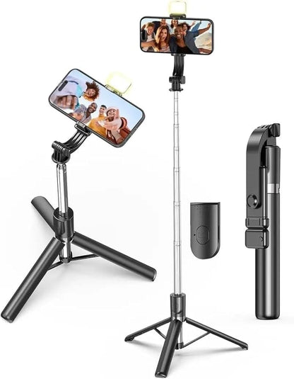 R1S Tripod Selfie Stick with LED Fill Light