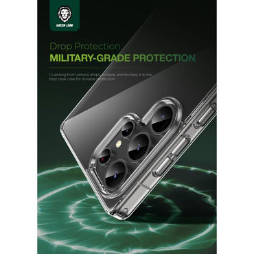 Green Lion Crystal Clear Case for Samsung Galaxy S25 ULTRA , Polycarbonate Case, Anti Fingerprint & Anti Yellowing, Precise Cutouts, HD Clarity, Daily Protection, Eco-Friendly Material - Clear
