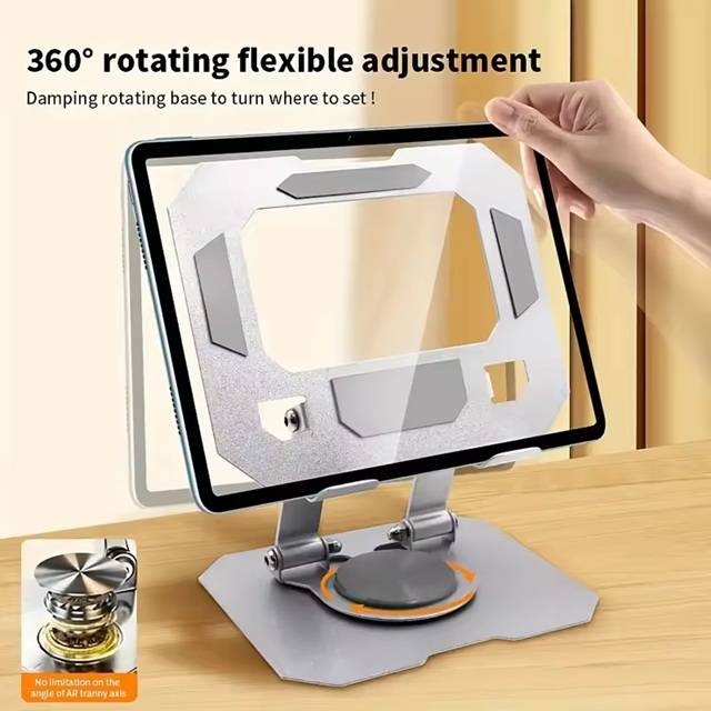 Metal Desktop Tablet Stand Foldable and Easy to Store 360° Rotatable Tablet Stand