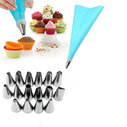 16 Pieces Cake Decorating Kit Supplies Set Tools Piping Tips Pastry Icing Bags Nozzles Piping Bag Cake decoration tools kitchen accessories baking tools.