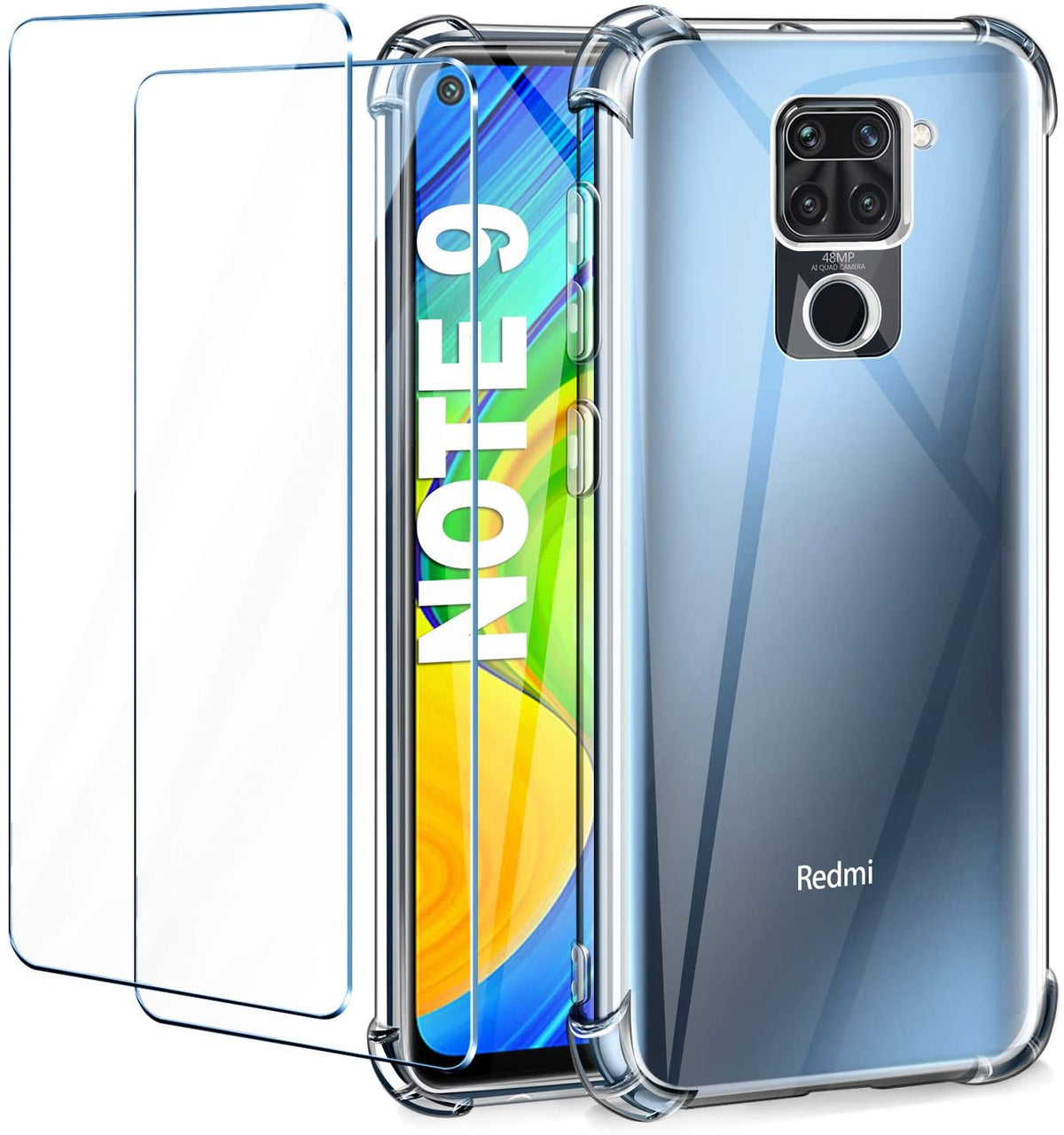 Anti Burst Airbag Bumper Super Protection Clear Silicone Case For Redmi Note 9