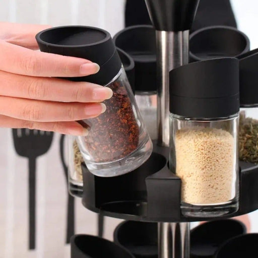 Spice Rack 12 Pcs Rotating Spice Rack Double Layer