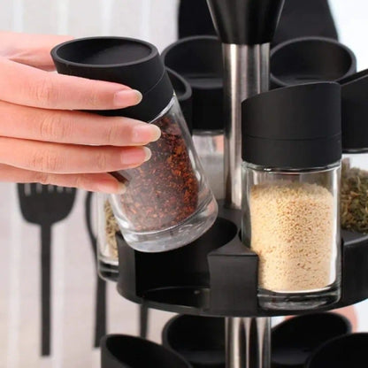 Spice Rack 12 Pcs Rotating Spice Rack Double Layer