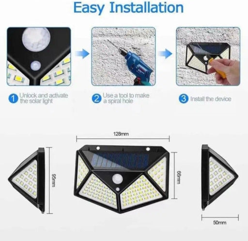 Led Solar Powered Motion Sensor Wall Light Lamp for Outdoor