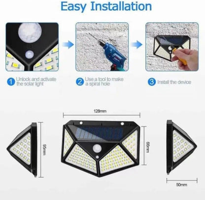 Led Solar Powered Motion Sensor Wall Light Lamp for Outdoor