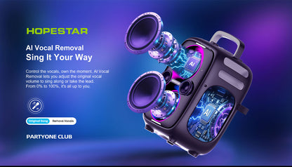 HOPESTAR PARTYONE CLUB 650W High Power PartyboX Bluetooth Speaker with Dual Microphones