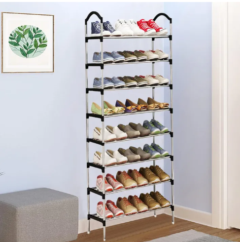 Multi-Tier Steel Shoe Rack Organizer | Adjustable Space-Saving Storage Stand