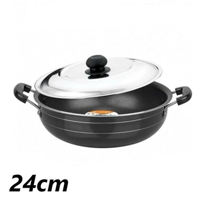 Pioneer Deep Kadai with Lid – 22Cm & 24Cm | Versatile Indian Cooking Wok for Frying & Sautéing