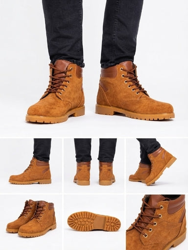 Classic Tan Suede Ankle Boots – Rugged Comfort Edition