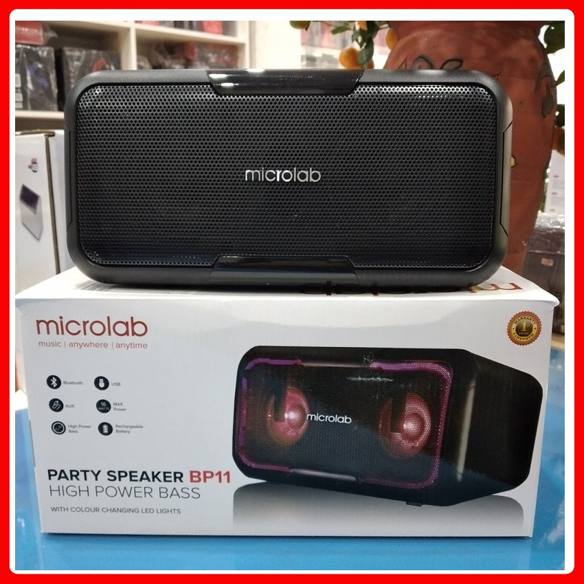 Microlab BP11 Rechargeable Bluetooth Speaker 16W Powerful Sound with 7-colour LED light