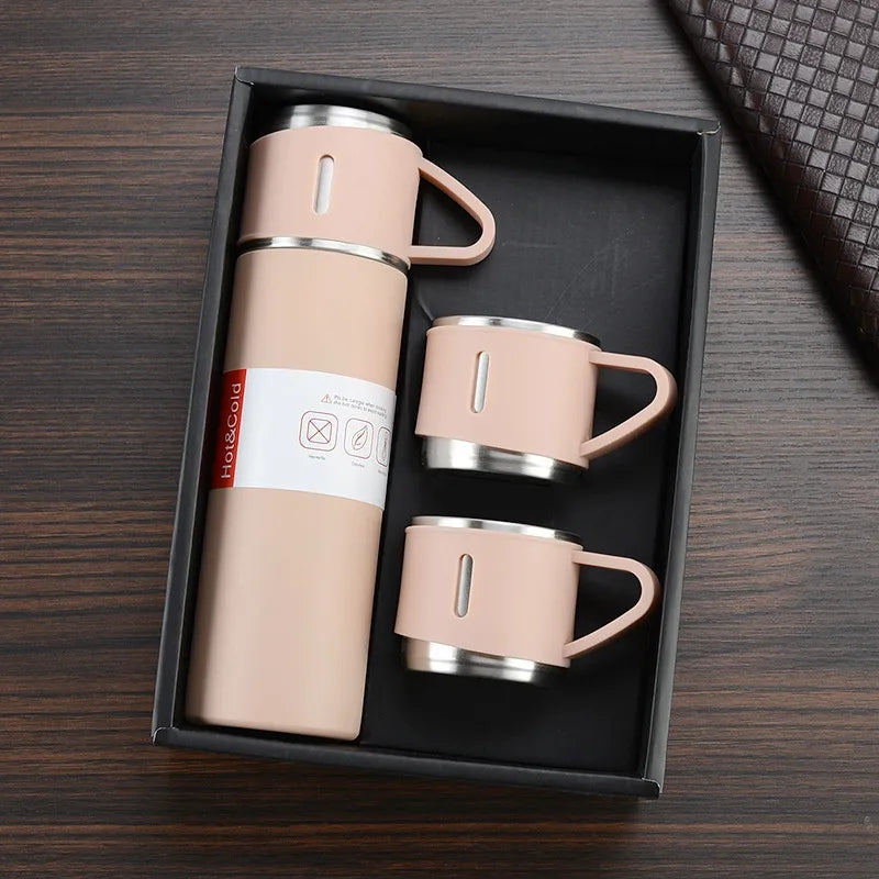 Vacuum Flask 500Ml Stainless Steel 3 Cup with Gift Box New Arrivals