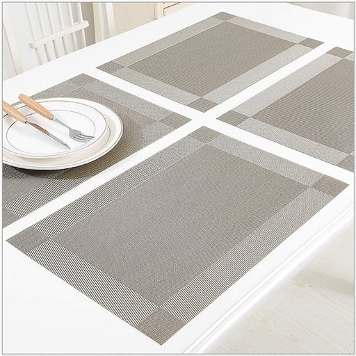 Table Place Mat Simple Silver Grey 44.5X30cm