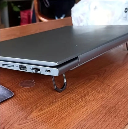 2Pcs Foldable Mini Laptop Stand â€“ Portable Adjustable Metal Holder for Laptop & Tablet