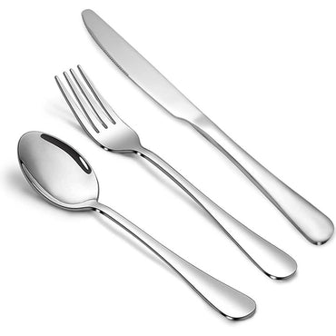 6/12 Pieces Stainless Steel Dinner Table Fork & Dinner Knife Set (Silver)