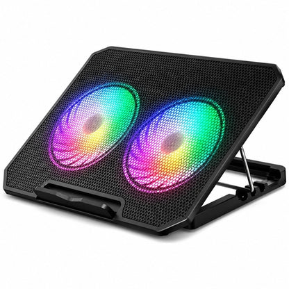 Laptop Cooling Pad N99/N33/S18/H9 – Dual Fan USB Cooling Stand for 12–16″ Laptops, Adjustable Portab