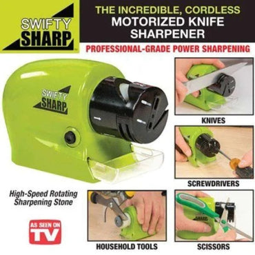 Swifty Sharp Cordless Electric Knife Sharpener â€“ Portable Battery-Powered Blade Grinder
