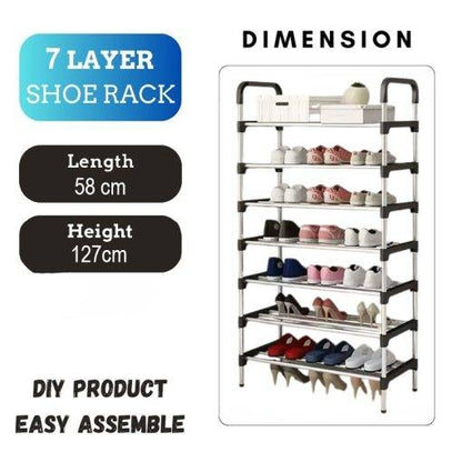 7 Layer Stainless Steel Shoe Rack