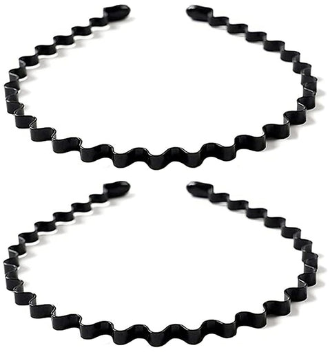Two (2) Hair Bands for Men and Women (Two Designs), Metal Head Bands Wavy Hair Band, Spring Hair Hoo