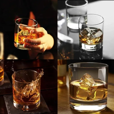 Red Cherry -Twisted Shape Whiskey Glass Glass 255 Ml (6 Glasses Set/ 12 Glasses Set)