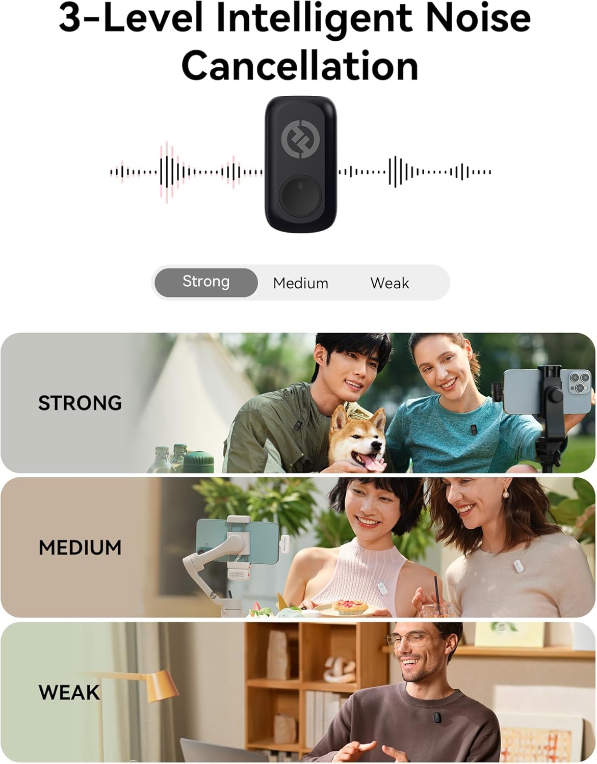 Hollyland Lark A1 Wireless Mic for iPh 17 Android 48kHz/24-bit 3Level Noise Cancel(2TX + USB-C RX)