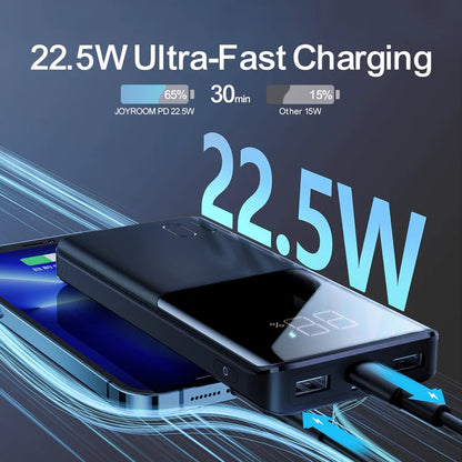 Joy-room JR-QP191 10000mah 22.5W fast charging Power Bank with LCD display