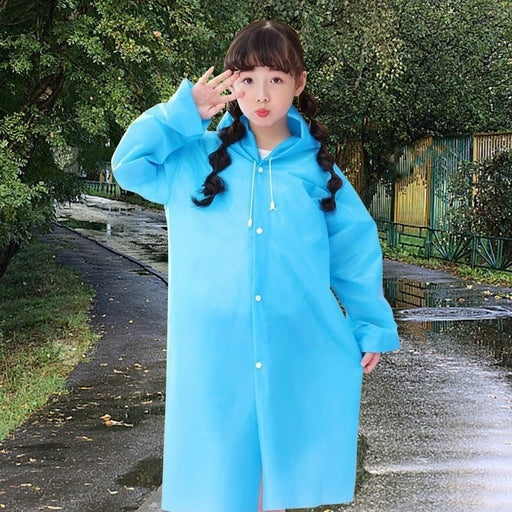 Eva New Fashion Children Raincoat Waterproof Thickened Rain Coat Reusable Transparent Rain Jacket