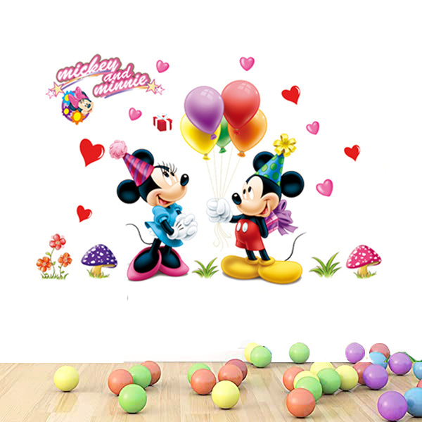 Mickey Mouse Home Decoration animals tree bridge baby children cartoon bedroom room decor wall stickers removable kids nursery decal sticker Wall Decoration Stickers wall deco Mickey Balloon