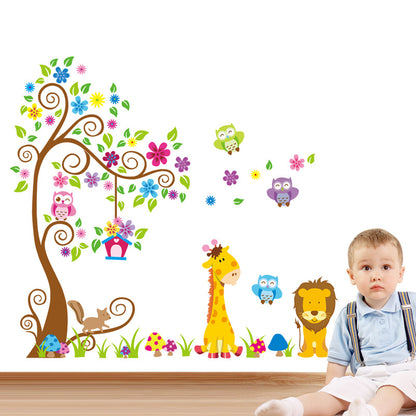 Lions and Friends Cartoon Animals Wall Decal Sticker for Kids' Room Decoration