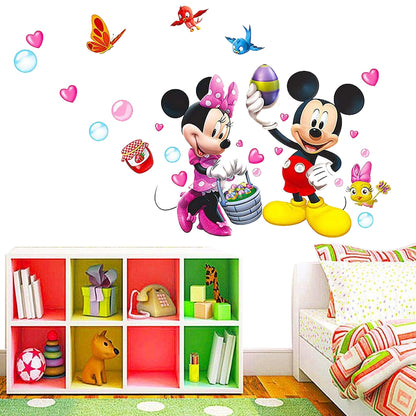 Mickey Mouse Cartoon Animals Theme Kids Wall Art Decal Sticker Decoration for Living Room Nursery Baby Girl Boy Kid Children's Room Bedroom Decoration