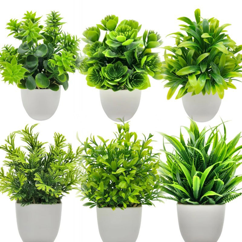 Artificial Plants with Plastics Pots Perfect Greenery for Home DecorationsOffice Desk Living Room