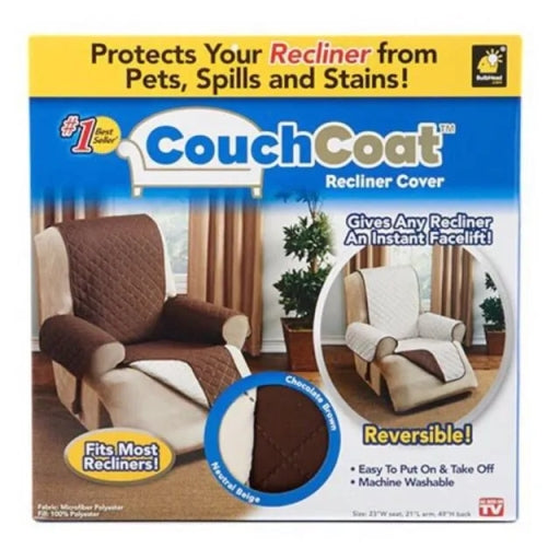 Single Seater Couch Cover, Reversible Sofa Slipcover & Furniture Protector for Dogs, Cats & Kids