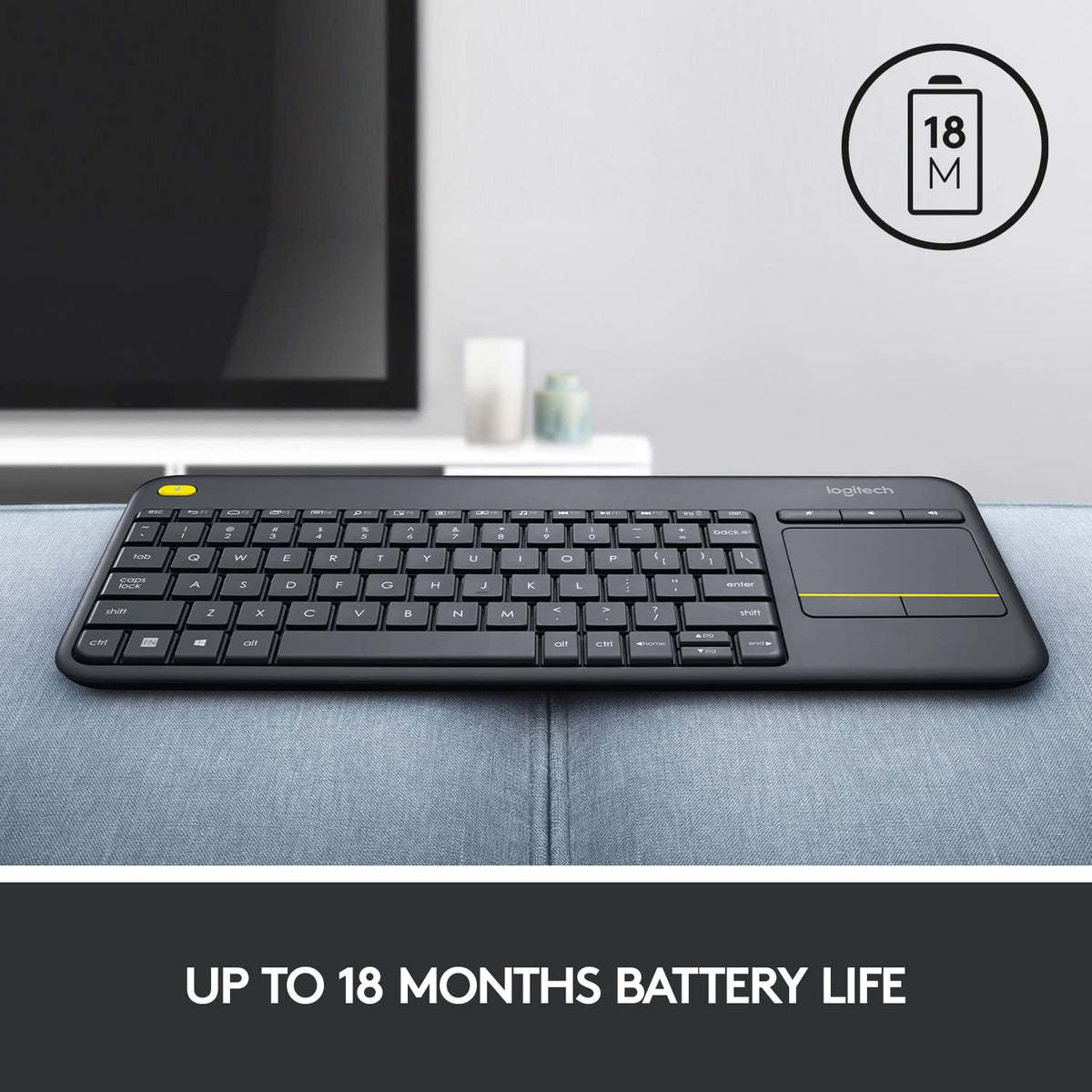 LOGITECH K400 Plus Wireless Keyboard With Touch Pad - 100% Authentic