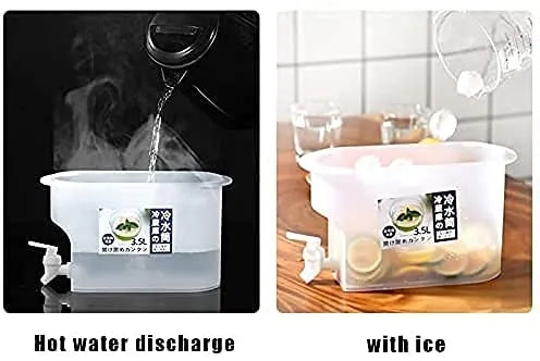 Refrigerator Water Dispenser with Fruit & Ice Infuser, Leak-Free Spigot & Cool Water Pitcher