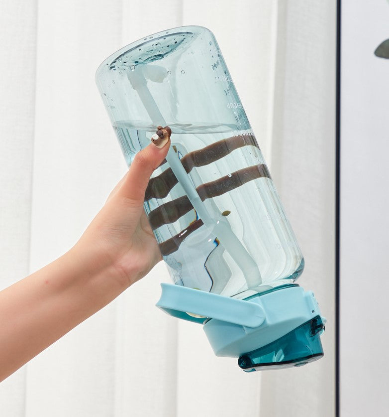 2L BPA-Free Sports Water Bottle with Straw & Handle – Large Capacity, Portable Outdoor Bottle