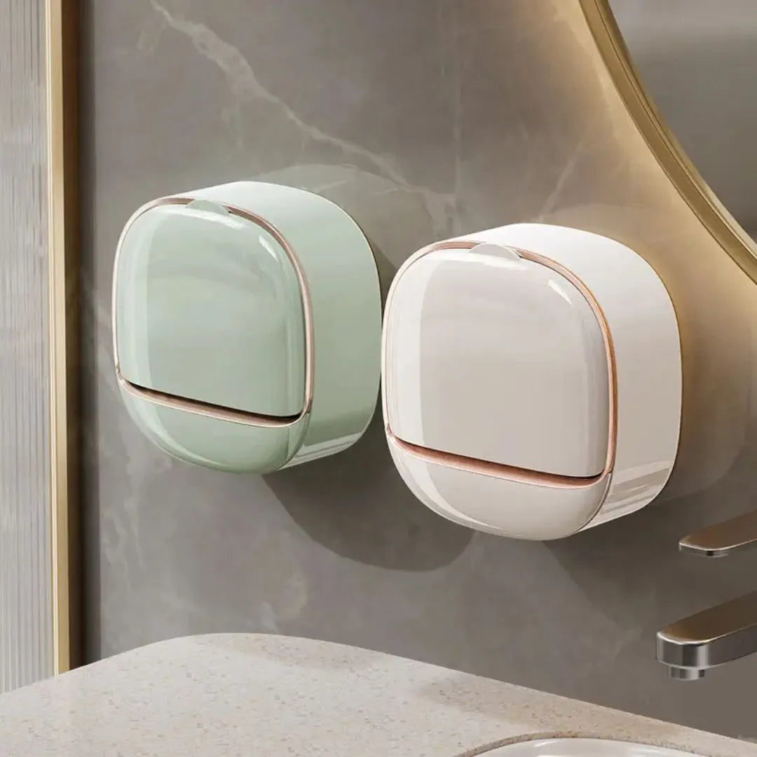 Shower Bathroom Bathtub Kitchen Sink No Drilling Wall Mounted Soap Box Bar Soap Holder with Drain