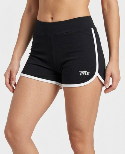 TRE Womenâ€™s Dri-Fit Cotton Spandex Athletic Shorts | Slim Fit Gym & Running Shorts