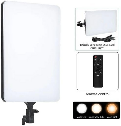 Rtako AR-GTB-P300TS 19" Professional LED Panel Light 9900LM 90W Adjustable Color Temperature: 2700K–7500K 360° Panoramic Light For Camera & Studio Lighting