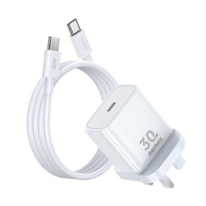 Remax RP-U71 30W Type C Plug GAN Charger With Type C to Type C Cable 1M
