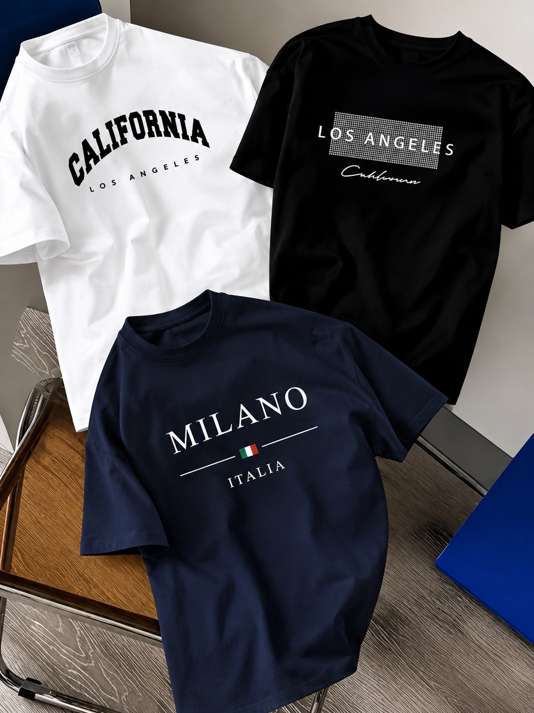 3 Pcs Value Pack Men's Oversized Baggy T-Shirts Pack