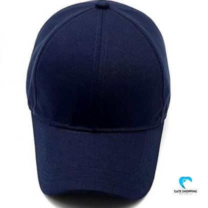 Premium Unisex Blue Baseball Cap for Men & Women | Adjustable Plain Curved Sun Visor Hat