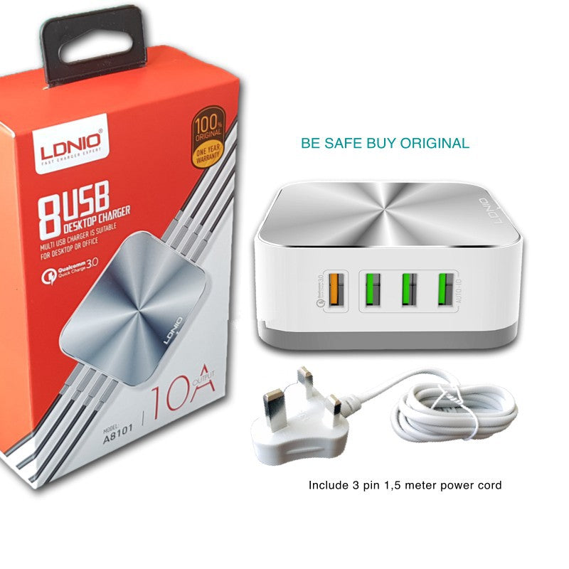 Ldnio A8101 Qualcomm Fast Charge 3.0 with 8 USB Port Desktop Charger