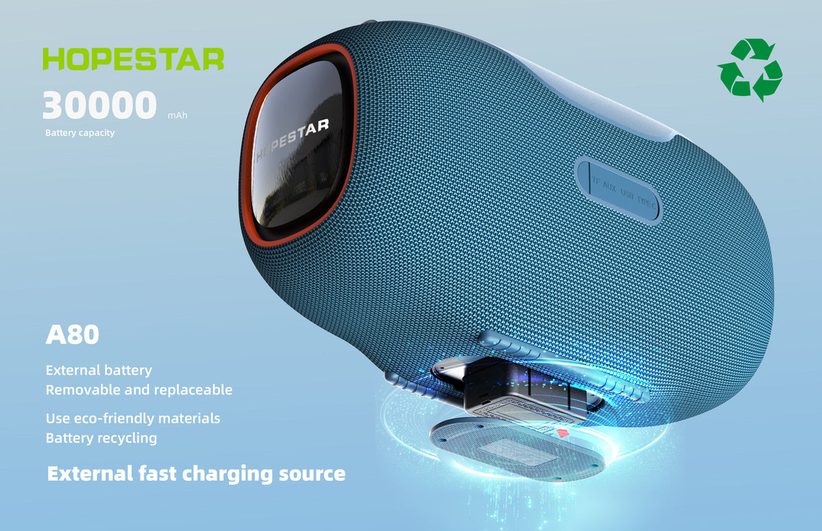 Hopestar Speaker A80 High Power 350W Portable Bluetooth Speaker Audio Players RGB Wireless Subwoofer Home Theatre DC Party Box Boombox