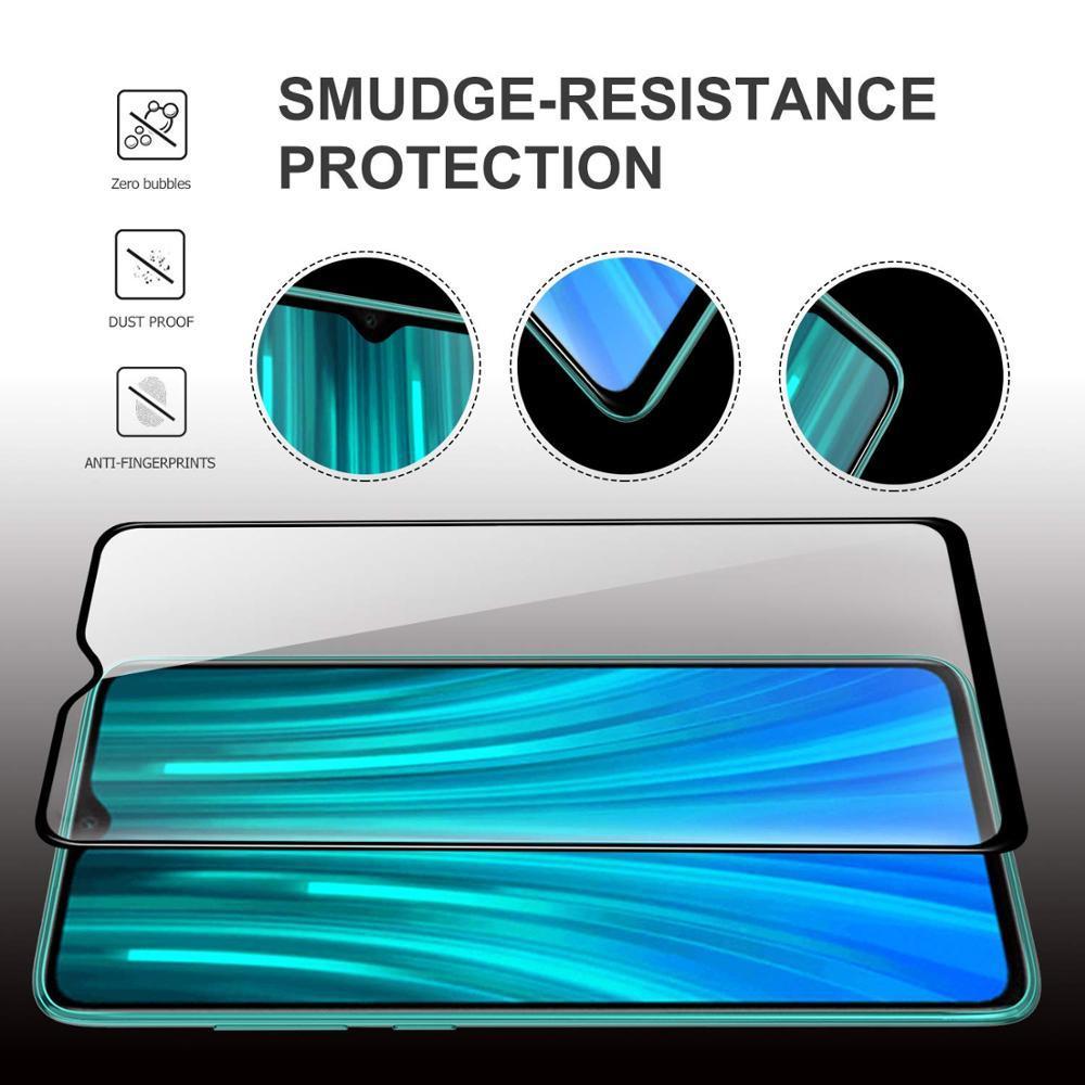 2 in 1 HD Clear Full Tempered Glass Screen Protector for Xiaomi Redmi Note 8 Pro - Black
