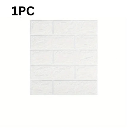 5Pcs 3D PE Foam Brick Wall Stickers – Self-Adhesive Waterproof Wallpaper Tiles, 70×77Cm