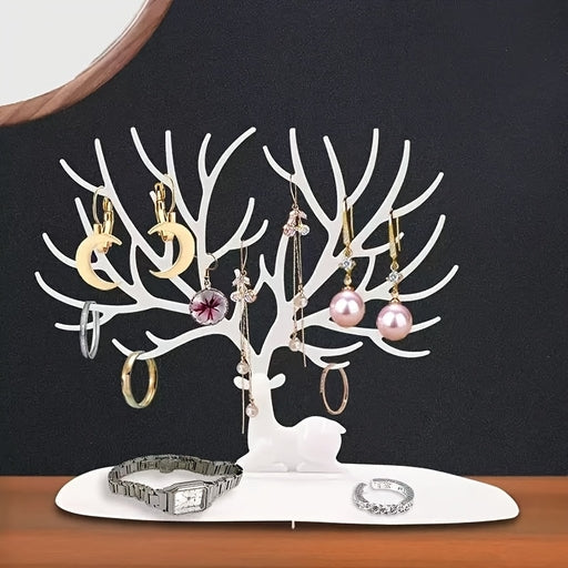 Antler Tree Jewelry Display Rack – Necklace & Earring Organizer, Desktop Storage Stand for Bedroom