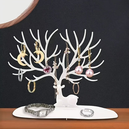 Antler Tree Jewelry Display Rack – Necklace & Earring Organizer, Desktop Storage Stand for Bedroom