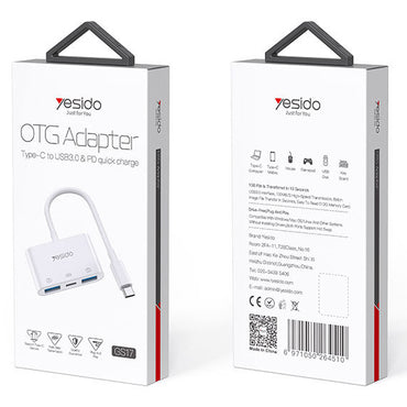 Yesido GS17 3 In 1 Type C Otg Adapter
