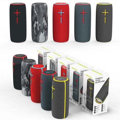 HOPESTAR P21 TWS Portable Outdoor Waterproof Woven Textured Bluetooth Speaker, Support Hands-free Call & U Disk & TF Card & 3.5mm AUX