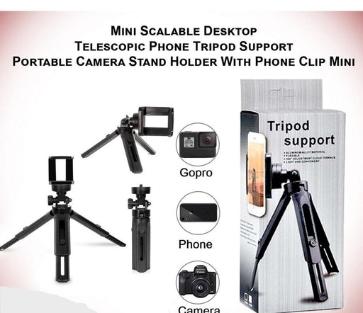 Mini Scalable Desktop Telescopic Phone Tripod 360 Degree Rotatable Support Portable Camera Stand