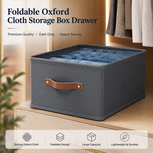 Foldable Oxford Cloth Storage Box, Household Clothing Organizer, Drawer-Style Storage Box